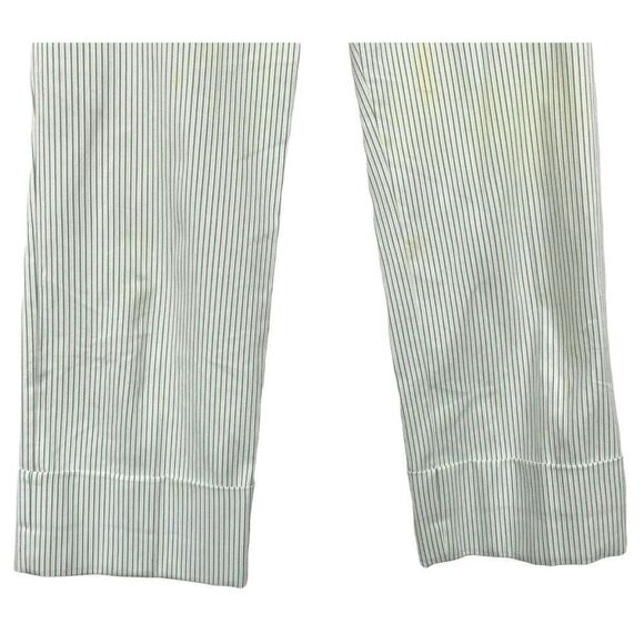 Ann Taylor Loft Sz 2 Marisa Cuffed Capri Pants Pinstripe White with Green - Picture 3 of 5